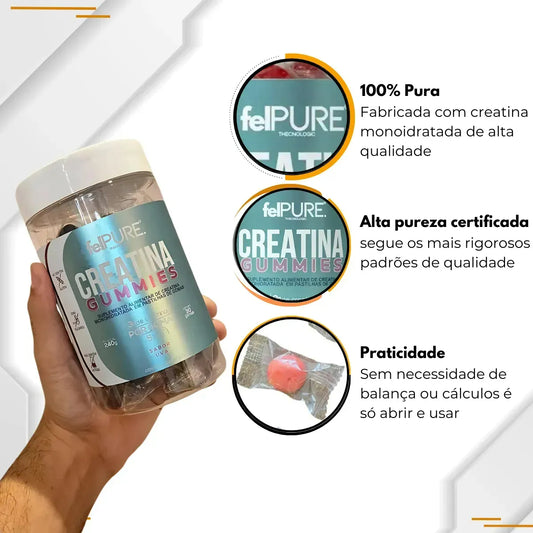 Creatina Gummies Felpure | 3g por Goma | Praticidade Diaria