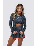 Short + saia DROP SHOT GRETA - Preto/Coral