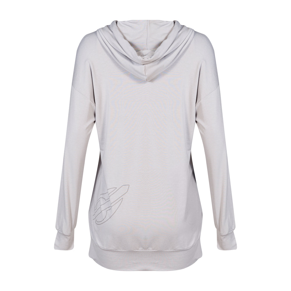 BLUSAO FEMININO COM CAPUZ BEACH TENNIS MORMAII 2951 CINZA