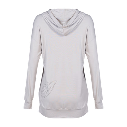 BLUSAO FEMININO COM CAPUZ BEACH TENNIS MORMAII 2951 CINZA