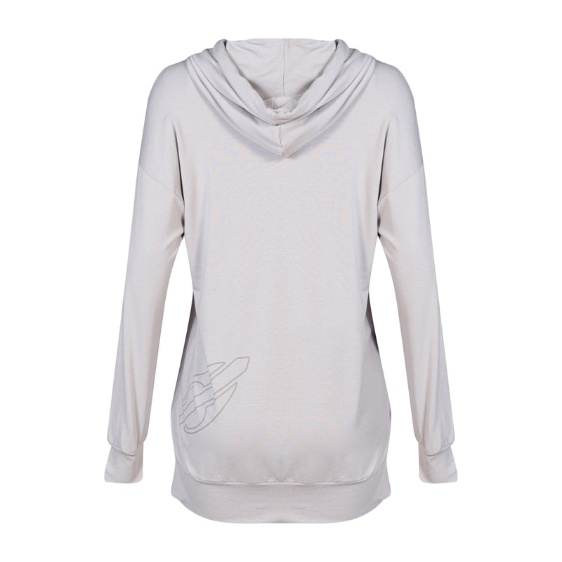 BLUSAO FEMININO COM CAPUZ BEACH TENNIS MORMAII 2951 CINZA