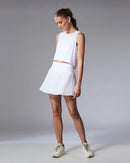 Saia Hook Plissada Basica - Branco