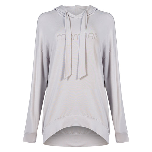 BLUSAO FEMININO COM CAPUZ BEACH TENNIS MORMAII 2951 CINZA