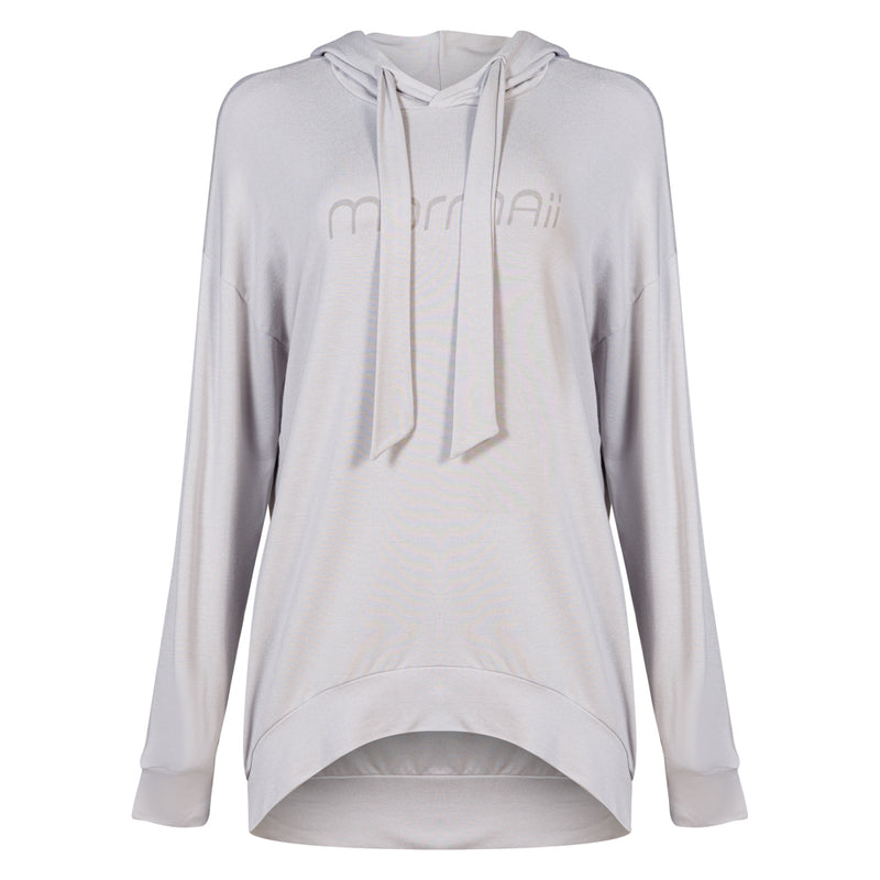 BLUSAO FEMININO COM CAPUZ BEACH TENNIS MORMAII 2951 CINZA