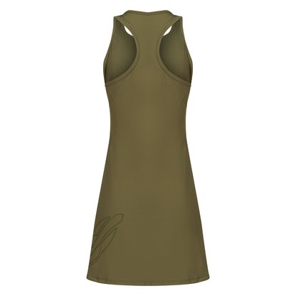 VESTIDO FEMININO NADADOR COM SHORTS MORMAII 2952 VERDE MILITAR