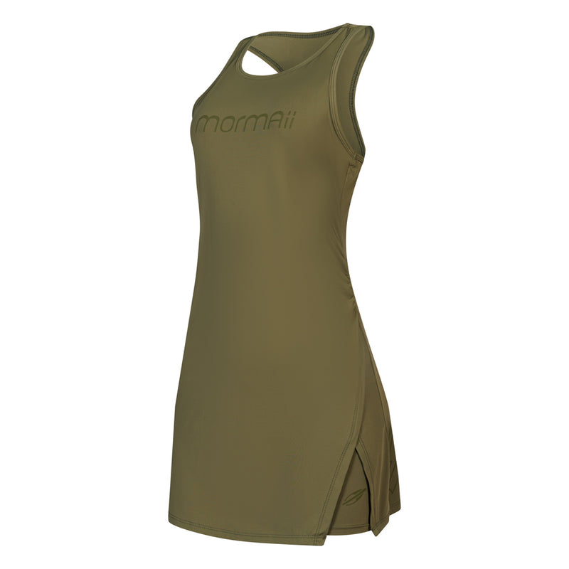 VESTIDO FEMININO NADADOR COM SHORTS MORMAII 2952 VERDE MILITAR
