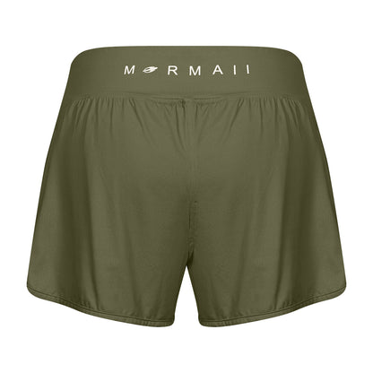 SHORTS DUPLO FEMININO BEACH SPORTS MORMAII 2778B Verde Militar