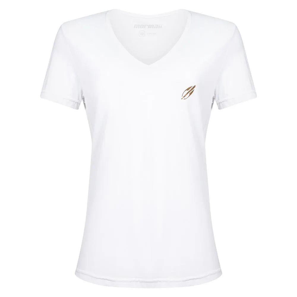 CAMISETA FEMININA MANGA CURTA DECOTE V BEACH SPORTS MORMAII 2733 BRANCO