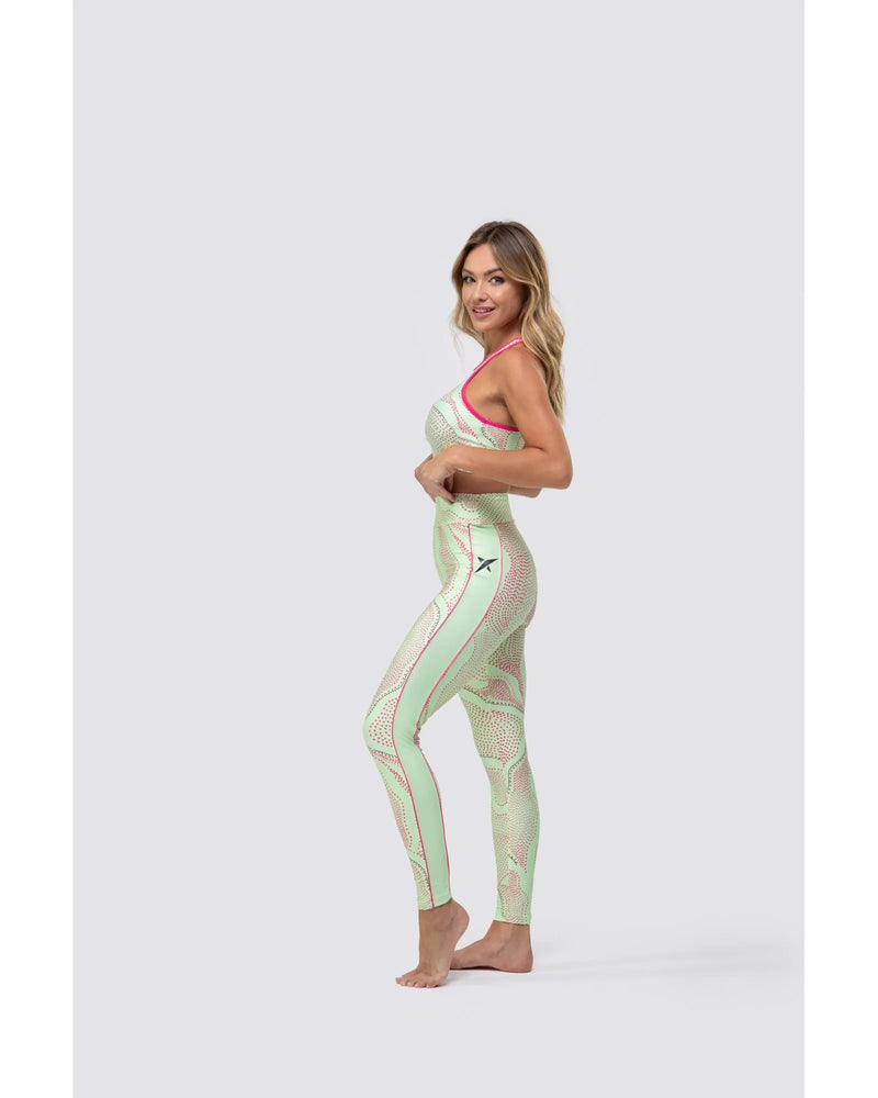 Legging DROP SHOT GRETA  - Verde/Rosa