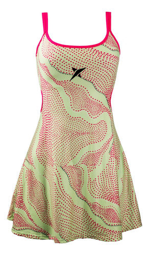 Vestido Com Short Dropshot Greta  - Verde/rosa
