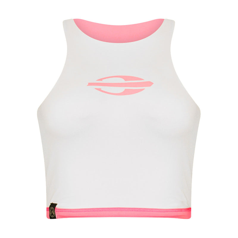 TOP FEMININO DUPLA FACE BEACH MORMAII 2941 ROSA/BRANCO