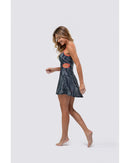 Vestido + short DROP SHOT GRETA  - Preto/Coral