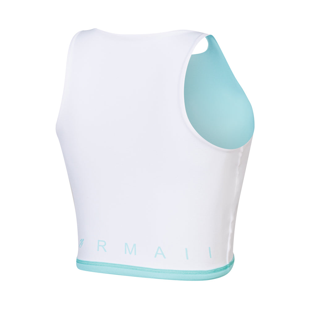 TOP FEMININO DUPLA FACE MORMAII 2941 VERDE CLARO/BRANCO