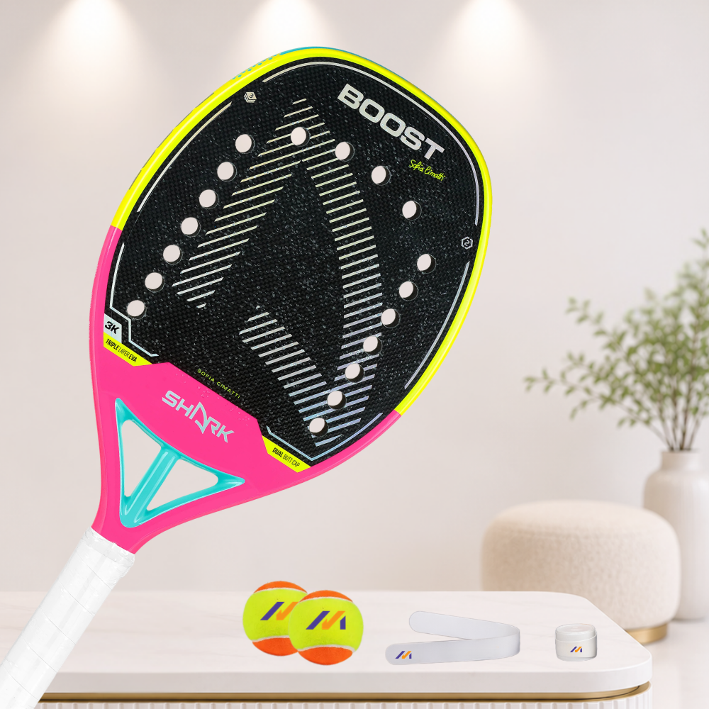 Raquete Beach Tennis Shark Boost Carbono 3K - Sofia Cimatti