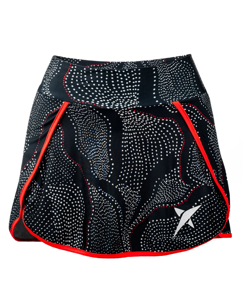 Short + saia DROP SHOT GRETA - Preto/Coral