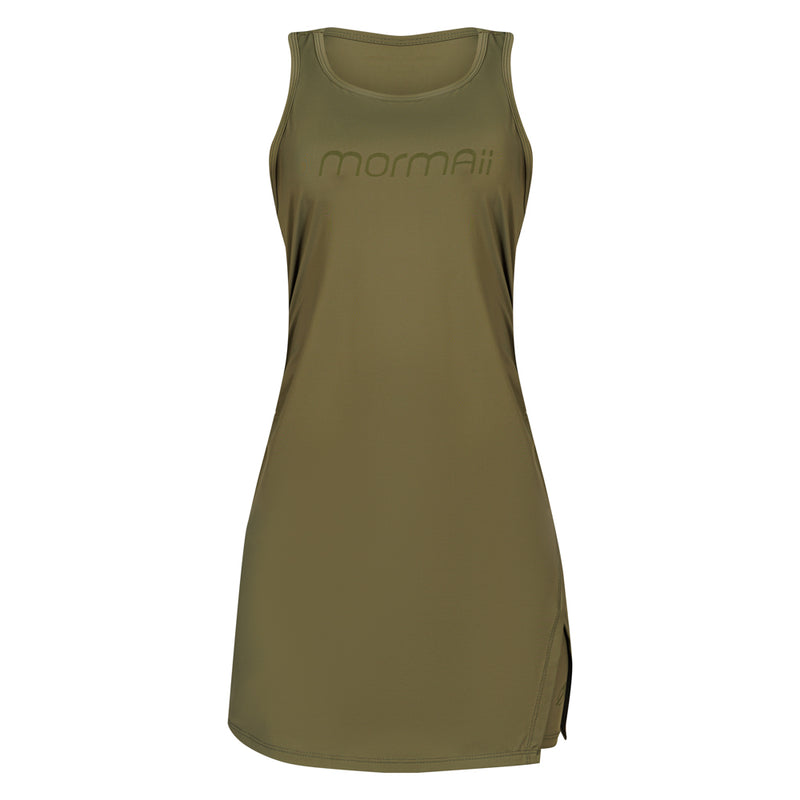 VESTIDO FEMININO NADADOR COM SHORTS MORMAII 2952 VERDE MILITAR