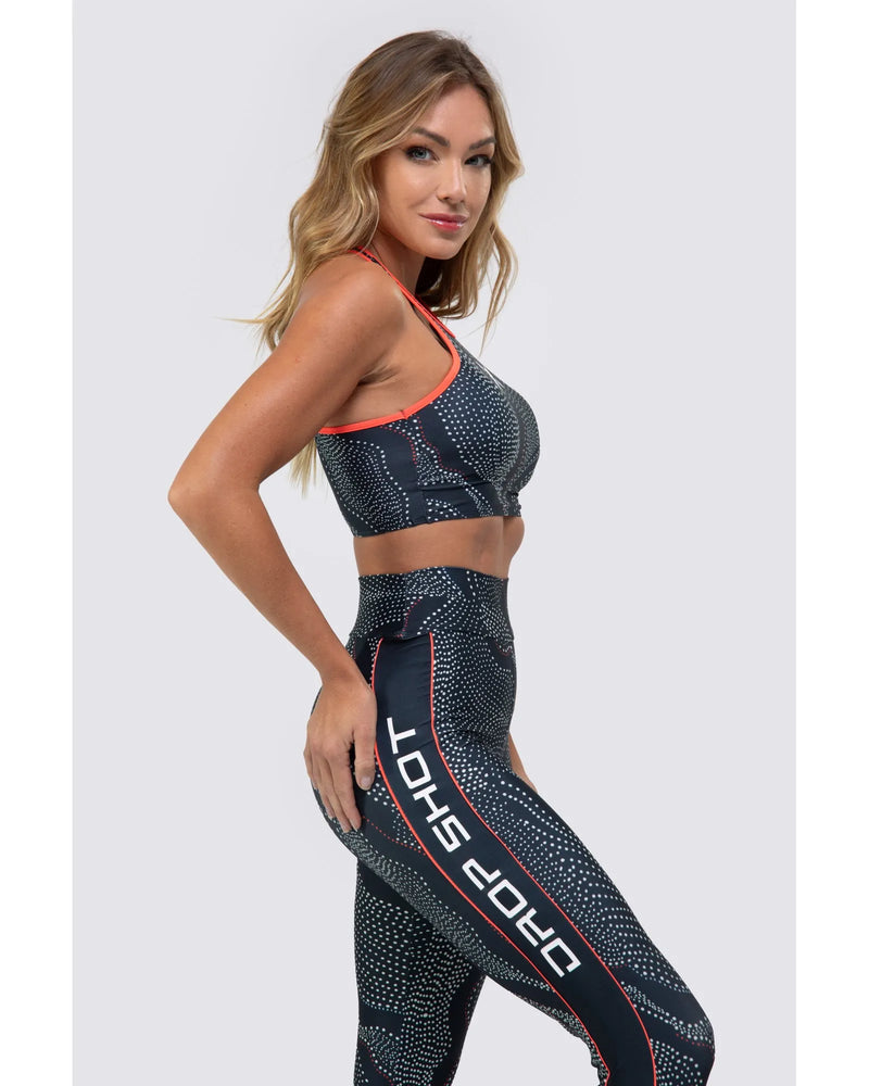 Legging DROP SHOT GRETA - Preto/Coral