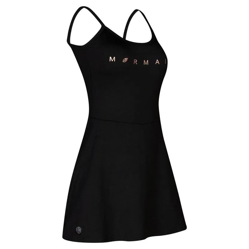 VESTIDO MACAQUINHO LINHA SAMANTHA BARIJAN BEACH TENNIS MORMAII 2025 PRETO