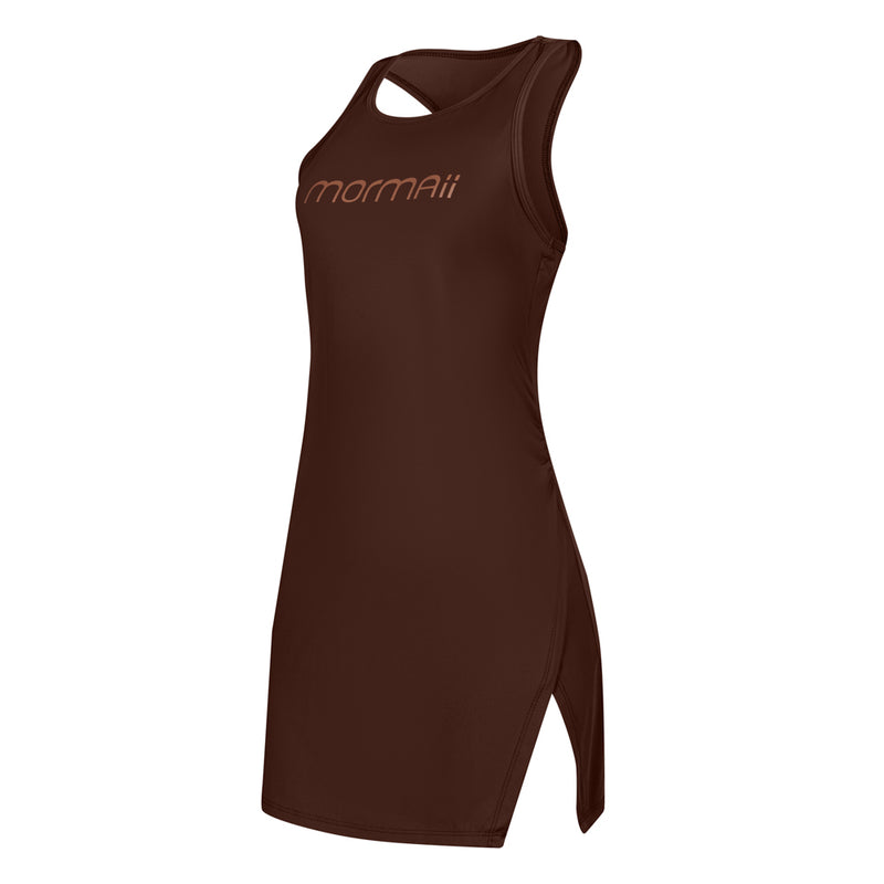 VESTIDO FEMININO NADADOR COM SHORTS MORMAII 2952 CAFE