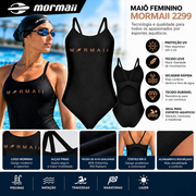 Maiô Feminino Mormaii Natação Alças Finas -  Proteção UV