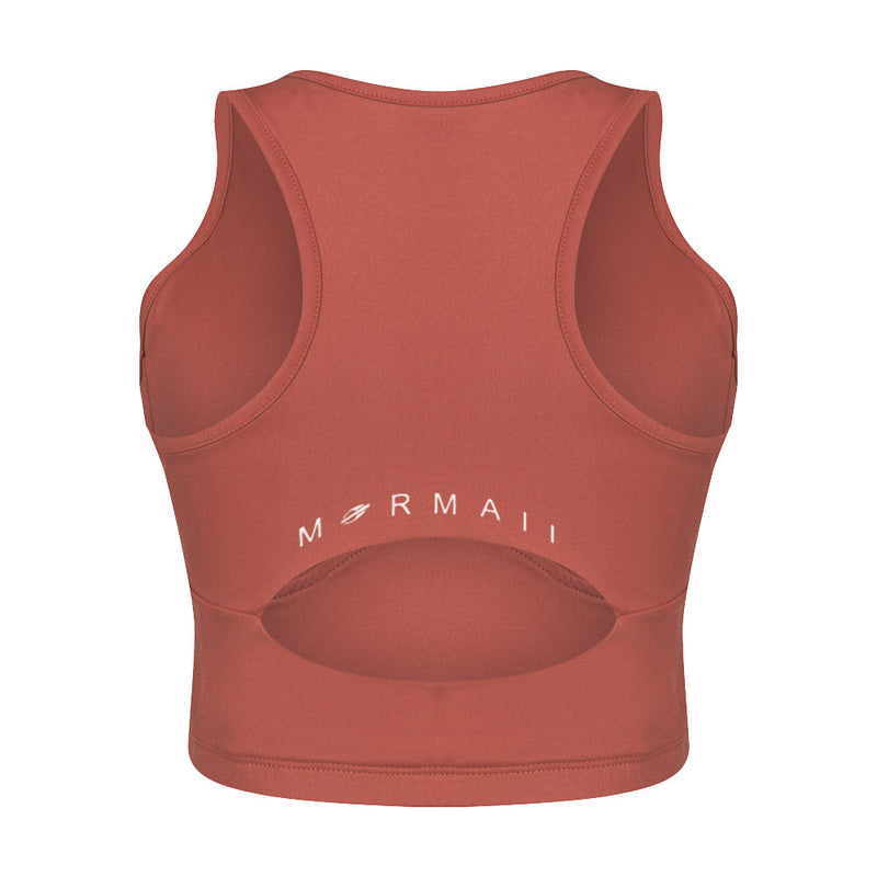 TOP CROPPED FEMININO RECORTE BEACH MORMAII 2900 TERRACOTA