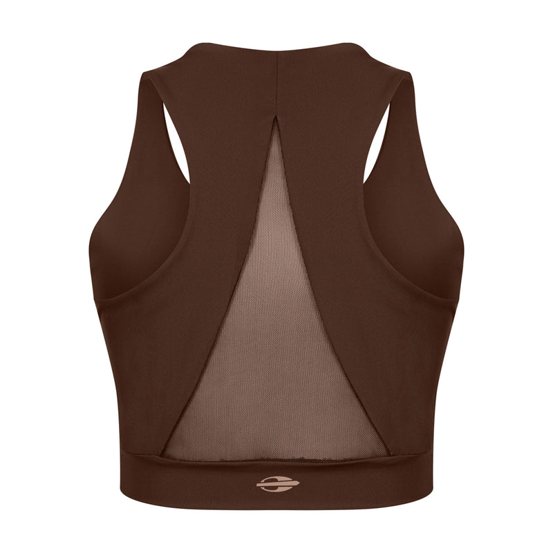 TOP NADADOR FEMININO BEACH SPORTS TELA MORMAII 2902 CAFE