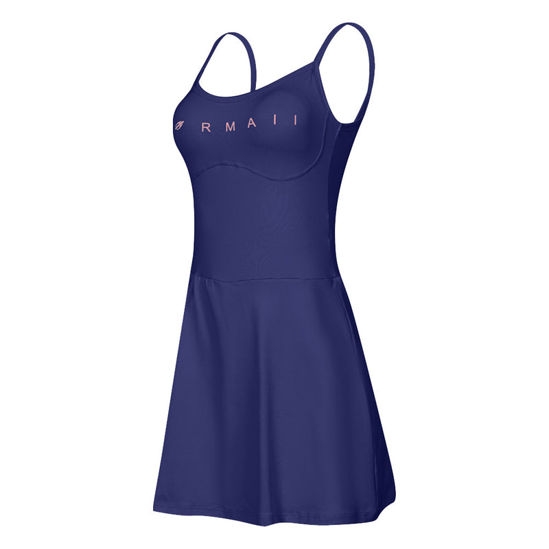 VESTIDO MACAQUINHO VITORIA MARCHEZINI 2025 AZUL MARINHO