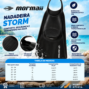Nadadeira Mormaii Storm TPR Borracha Antiderrapante