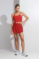 Saia Hook Cintura Alta Transpassada - Vermelho