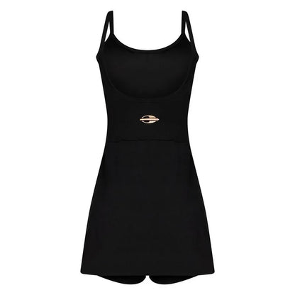 VESTIDO MACAQUINHO LINHA SAMANTHA BARIJAN BEACH TENNIS MORMAII 2025 PRETO
