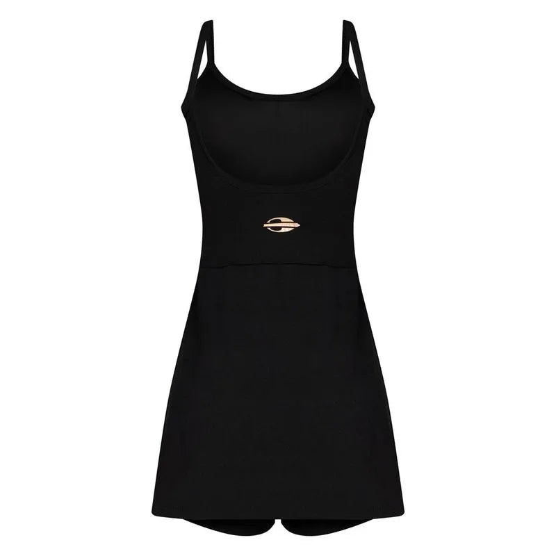 VESTIDO MACAQUINHO LINHA SAMANTHA BARIJAN BEACH TENNIS MORMAII 2025 PRETO