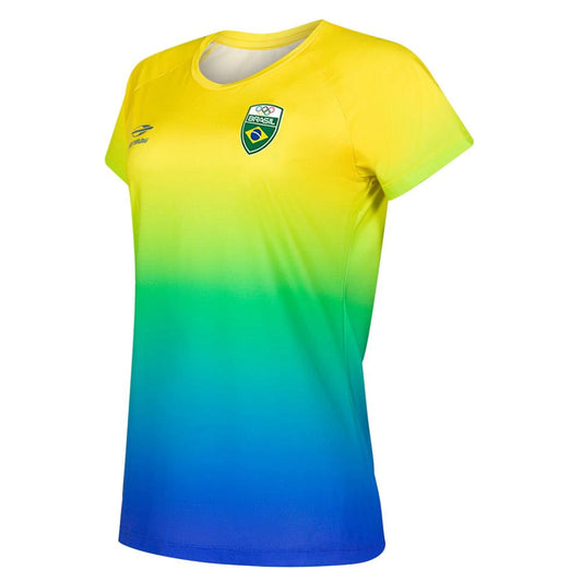 CAMISETA MANGA CURTA FEMININA DEGRADE TIME BRASIL MORMAII 076S