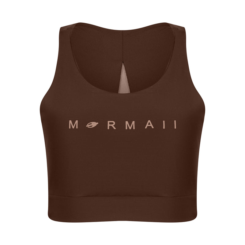 TOP NADADOR FEMININO BEACH SPORTS TELA MORMAII 2902 CAFE