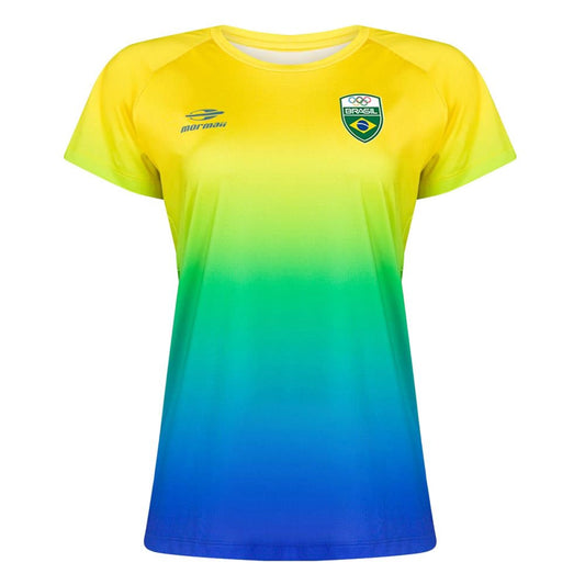 CAMISETA MANGA CURTA FEMININA DEGRADE TIME BRASIL MORMAII 076S
