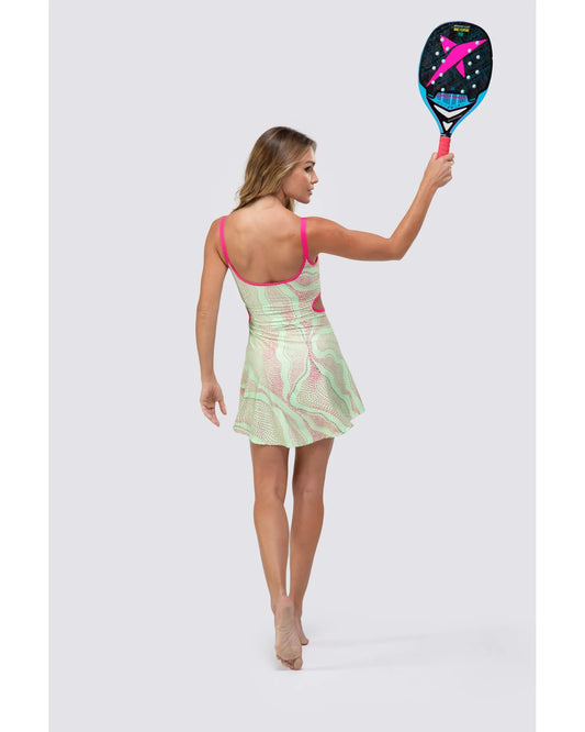 Vestido + short DROP SHOT GRETA  - Verde/Rosa