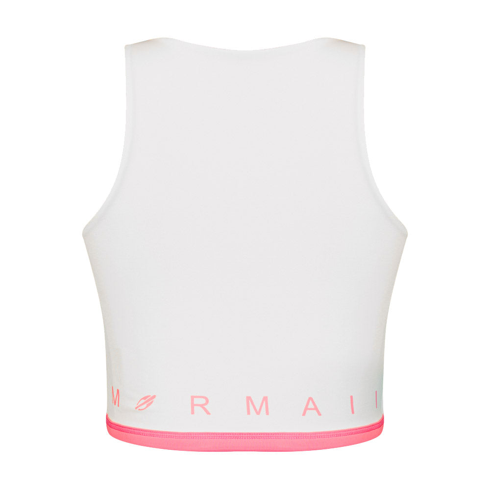 TOP FEMININO DUPLA FACE BEACH MORMAII 2941 ROSA/BRANCO