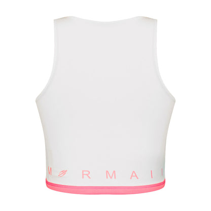 TOP FEMININO DUPLA FACE BEACH MORMAII 2941 ROSA/BRANCO