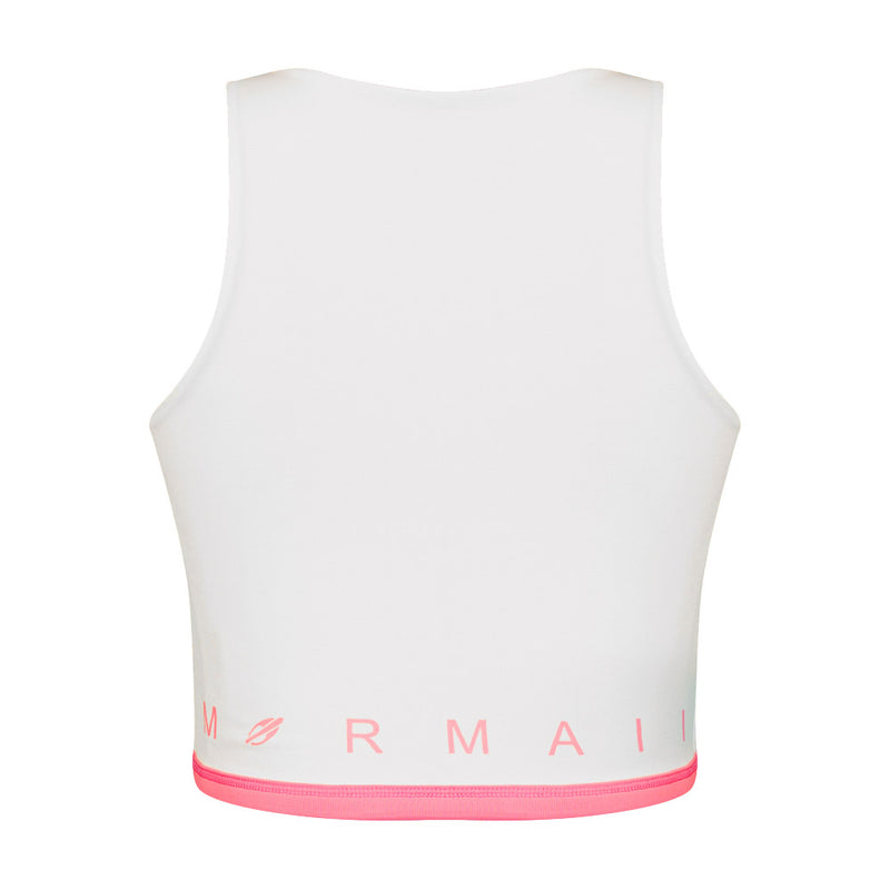 TOP FEMININO DUPLA FACE BEACH MORMAII 2941 ROSA/BRANCO