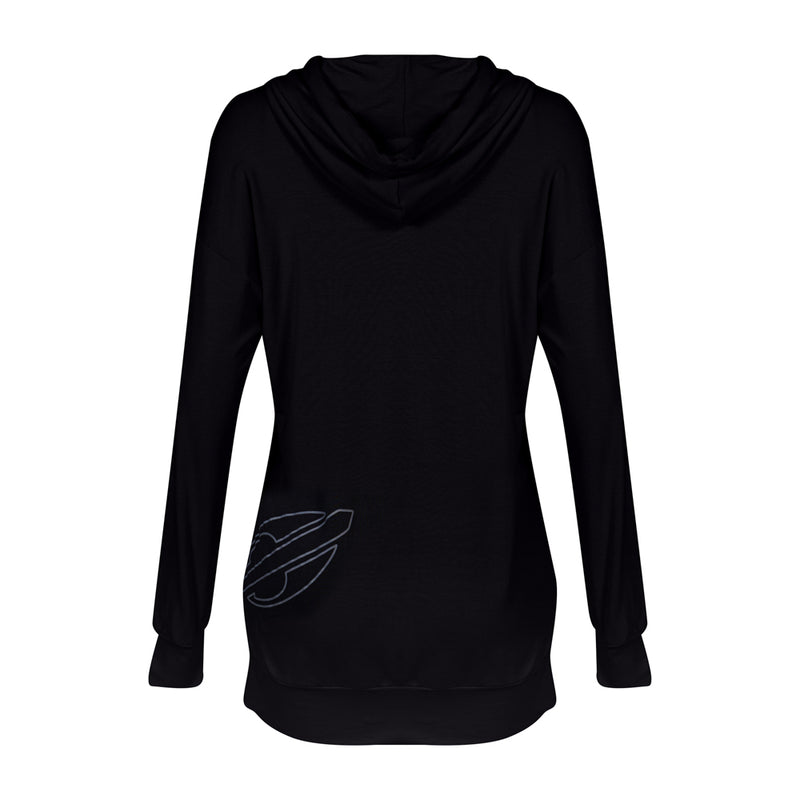 BLUSAO FEMININO COM CAPUZ BEACH TENNIS MORMAII 2951 PRETO